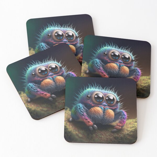 Item preview, cute fluffy jumping spider designed and sold by Avicularious.