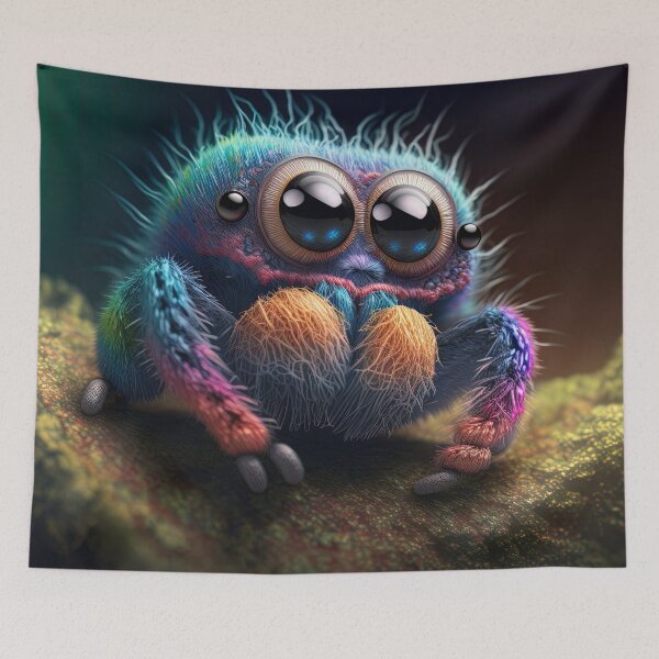 Item preview, cute fluffy jumping spider designed and sold by Avicularious.