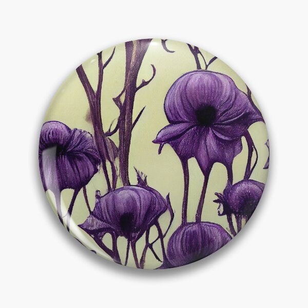 Item preview, Gothic Motif of Purple Poppies With Thorns Tim Burton Style designed and sold by raulmaler.