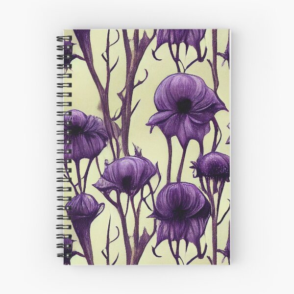 Item preview, Gothic Motif of Purple Poppies With Thorns Tim Burton Style designed and sold by raulmaler.