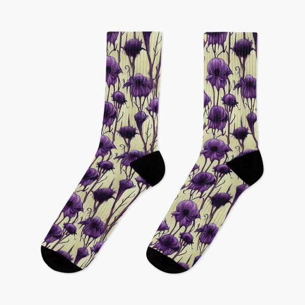 Item preview, Gothic Motif of Purple Poppies With Thorns Tim Burton Style designed and sold by raulmaler.