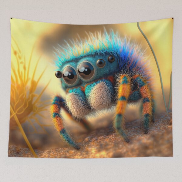 Item preview, cute fluffy jumping spider designed and sold by Avicularious.