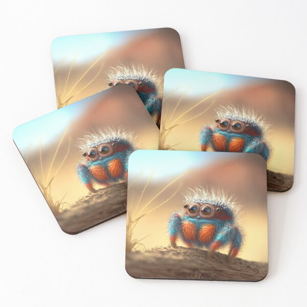 Item preview, cute fluffy jumping spider designed and sold by Avicularious.