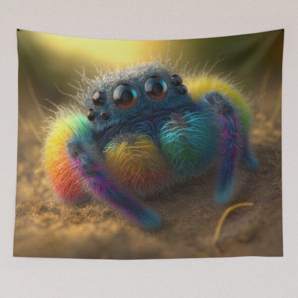 Item preview, cute fluffy jumping spider designed and sold by Avicularious.