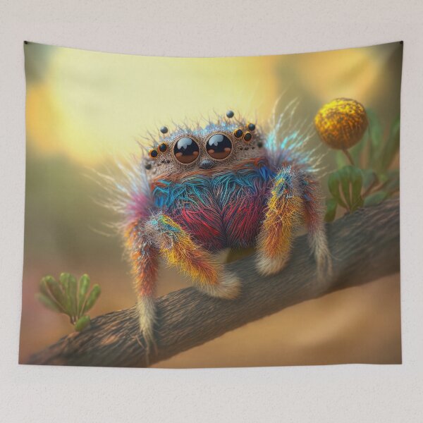 Item preview, cute fluffy jumping spider designed and sold by Avicularious.