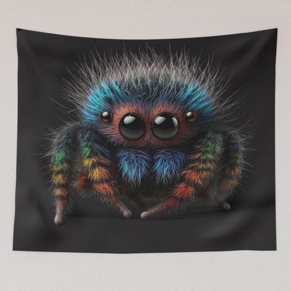 Item preview, cute fluffy jumping spider designed and sold by Avicularious.