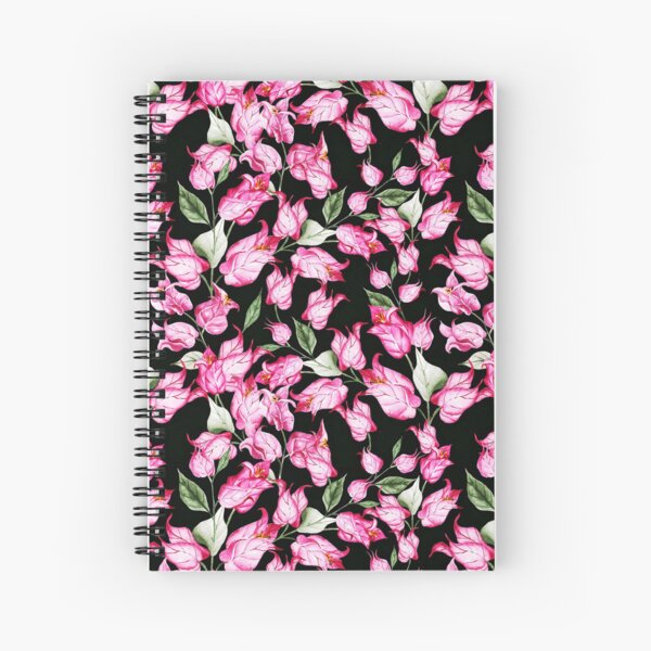 Seamless floral pattern with pink bougainvillea flower on climbing