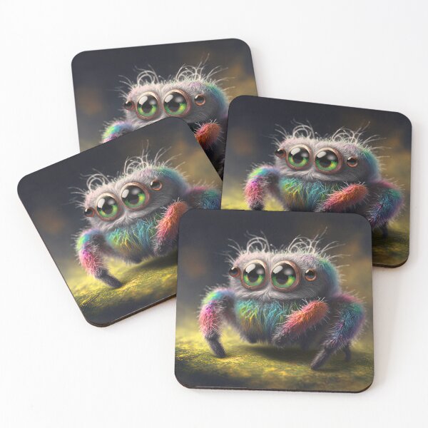 Item preview, cute fluffy jumping spider designed and sold by Avicularious.