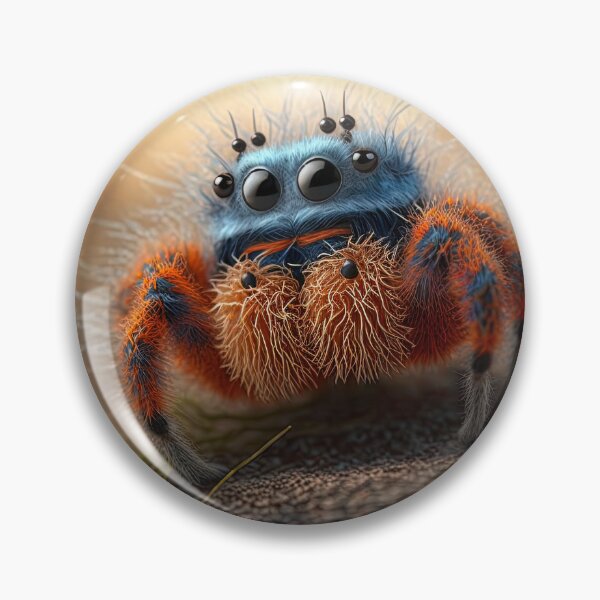Item preview, cute fluffy jumping spider designed and sold by Avicularious.