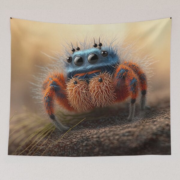 Item preview, cute fluffy jumping spider designed and sold by Avicularious.