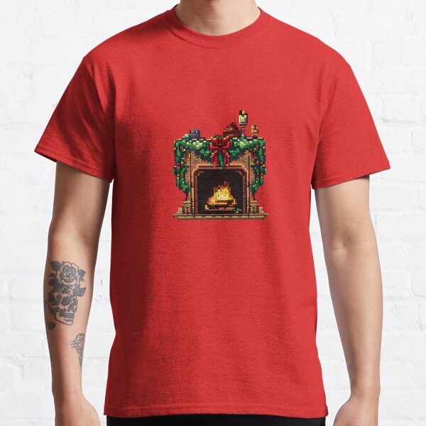 Cheminée décorée de Noël ! T-shirt classique