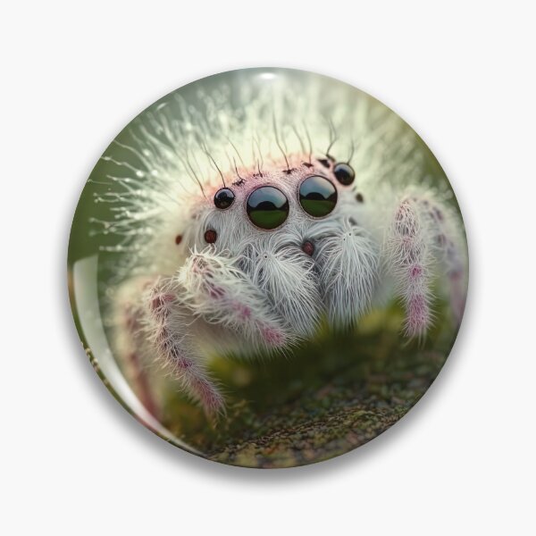 Item preview, cute fluffy jumping spider designed and sold by Avicularious.