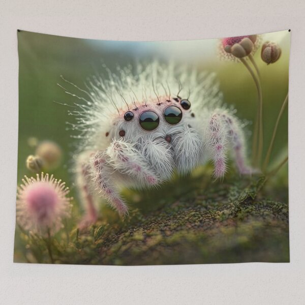 Item preview, cute fluffy jumping spider designed and sold by Avicularious.