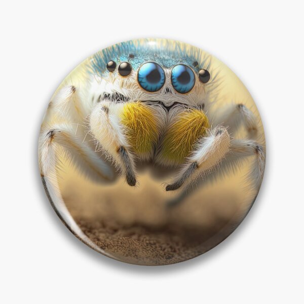 Item preview, cute fluffy jumping spider designed and sold by Avicularious.
