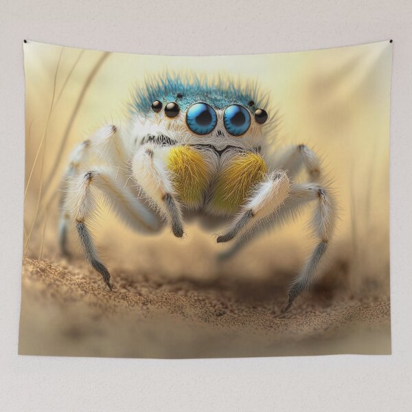 Item preview, cute fluffy jumping spider designed and sold by Avicularious.