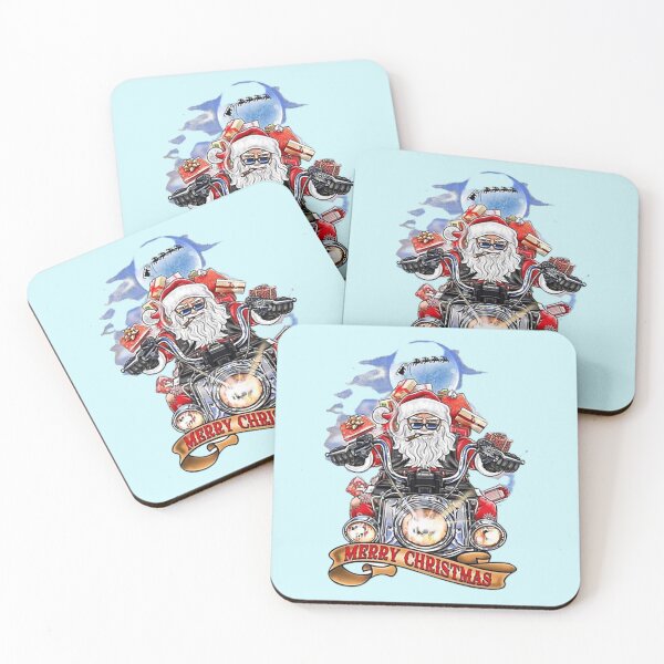 Item preview, Merry Christmas Biker Santa Motorcycle designed and sold by PadLoveRed.