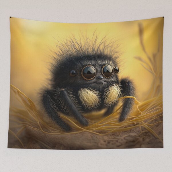Item preview, cute fluffy jumping spider designed and sold by Avicularious.