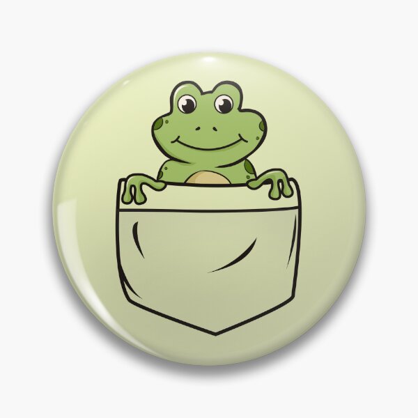 Item preview, Cute frog in a pocket.  Cottagecore aesthetic frog designed and sold by HopItStudio.