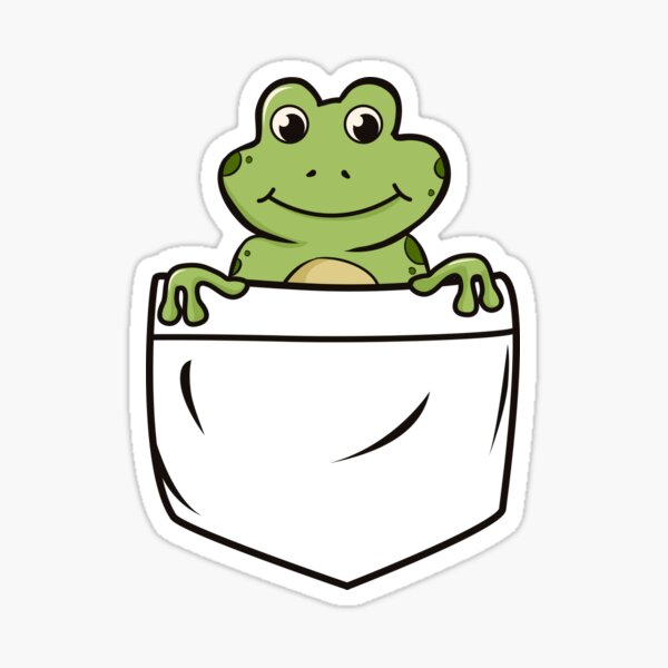 "Cute frog in a pocket. Cottagecore aesthetic frog" Sticker for Sale by