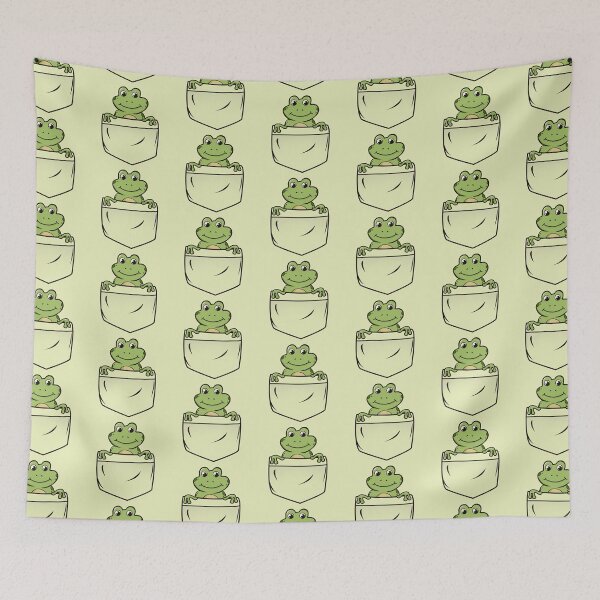 Item preview, Cute frog in a pocket.  Cottagecore aesthetic frog designed and sold by HopItStudio.