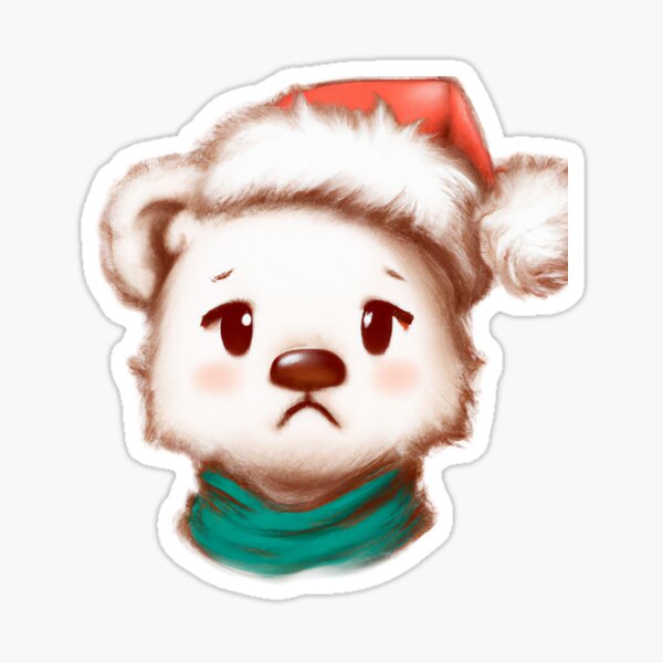 Cute Polar Bear Drawing Sticker for Sale by WeHeartAnimals