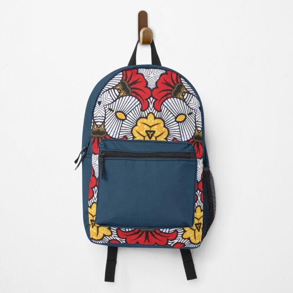 Vista previa del artículo con la obra «Mochila Visafrica Wax y azul», diseñado y vendido por VISAFRICA.