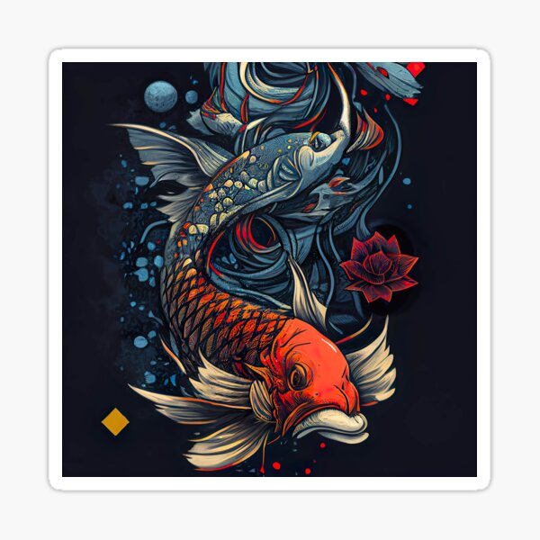 Copie de Koi Fish Ponds Oreiller Sticker
