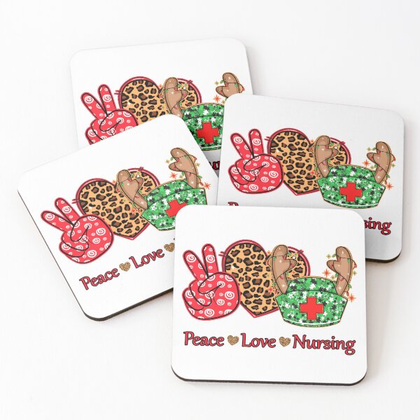 Item preview, Peace Love Nursing Christmas Reindeer Hat Nurse designed and sold by MisPuHoney.