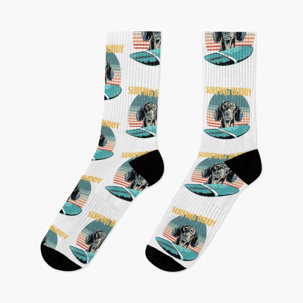 Item preview, Surfing Buddy - Funny & Cute Dachshund designed and sold by BrainlabStudios.