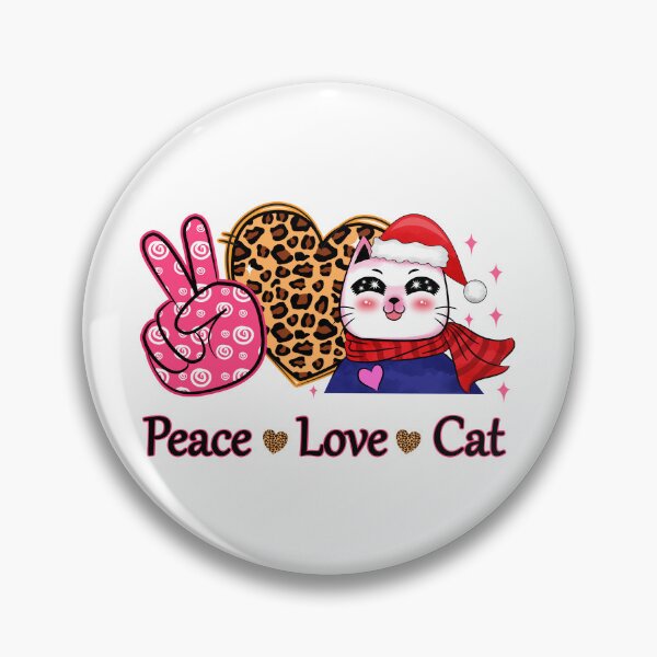 Item preview, Peace Love Christmas Santa Cat designed and sold by MisPuHoney.