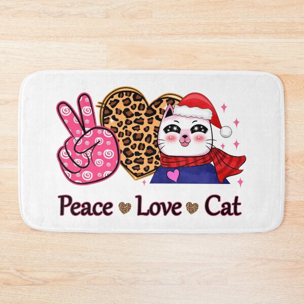 Item preview, Peace Love Christmas Santa Cat designed and sold by MisPuHoney.