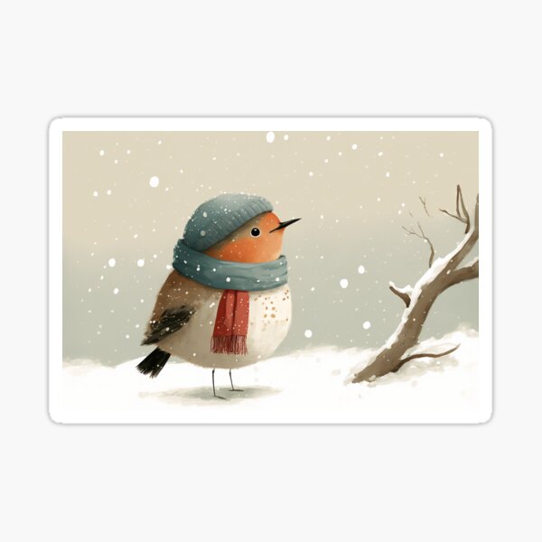 Item preview, Robin in winter designed and sold by NattyCorvus.