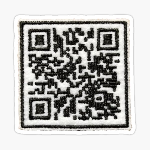 Rickroll QR Code Embroidered Patch 