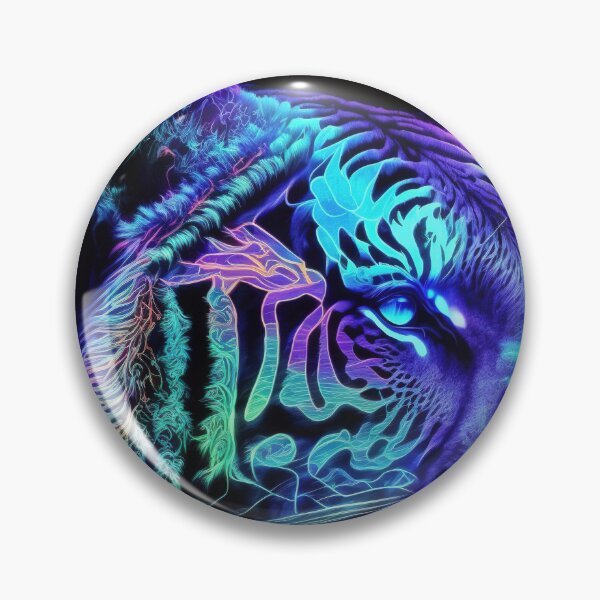 Item preview, Fluorescent Tiger - Neon Glow Animal Art designed and sold by PaintLabs.