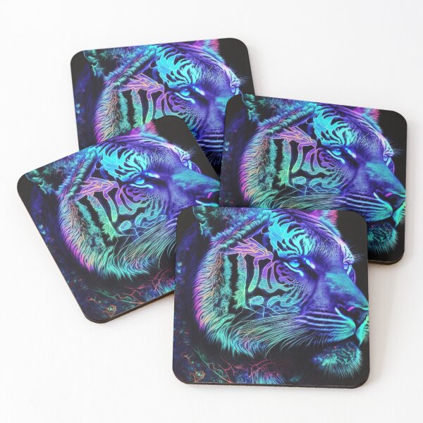 Item preview, Fluorescent Tiger - Neon Glow Animal Art designed and sold by PaintLabs.