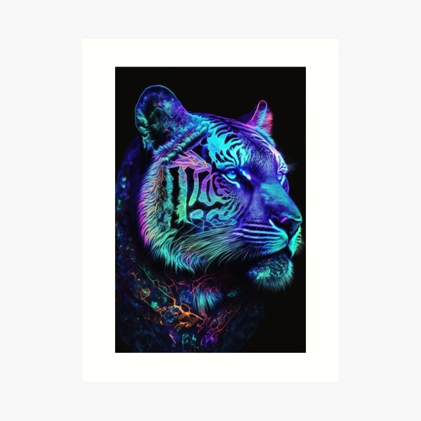 Neon rainbow leopard abstract print Royalty Free Vector