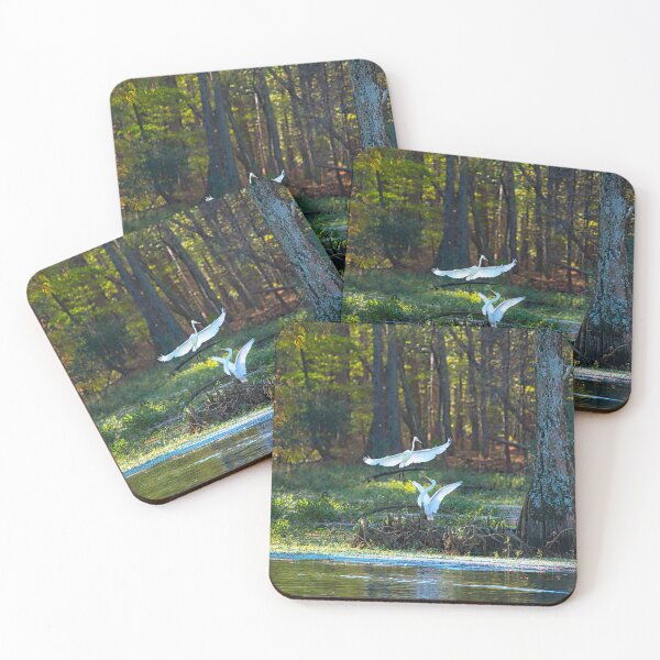 Item preview, Pair of Great Egret showing their Wings designed and sold by ShorelineImages.
