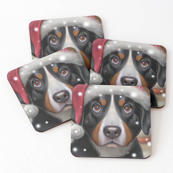 Item preview, Christmas Appenzeller Sennenhund Wearing A Santa Hat designed and sold by ZenEverAI.