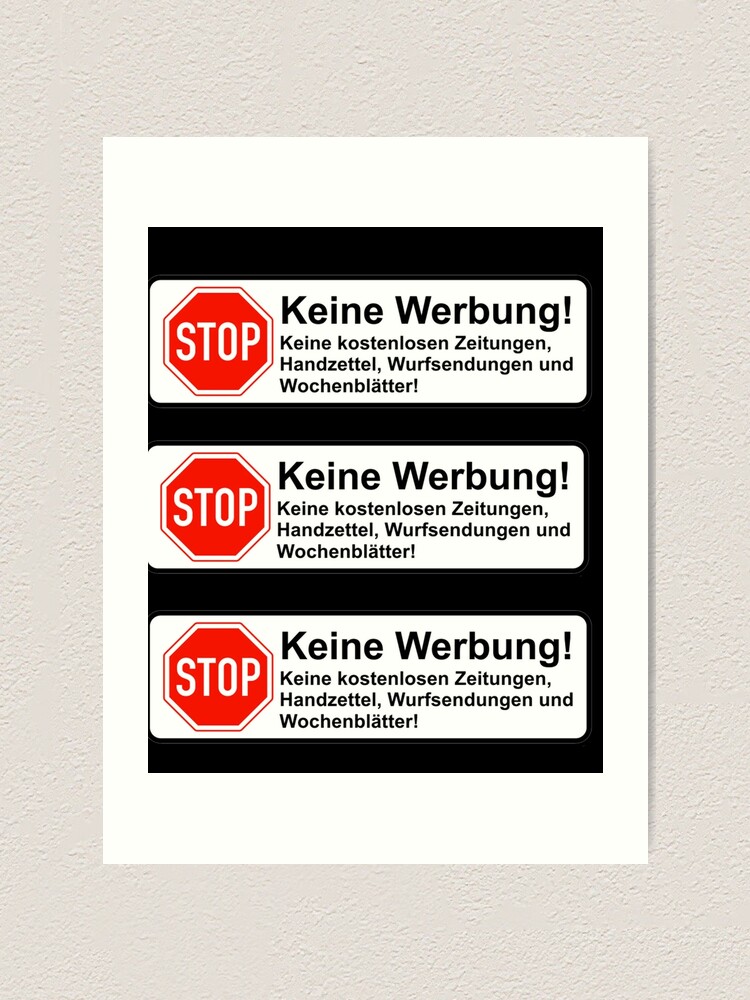 2 Stück 'Keine Werbung' Aufkleber Briefkasten - Wetterfest 8x3cm Transparent