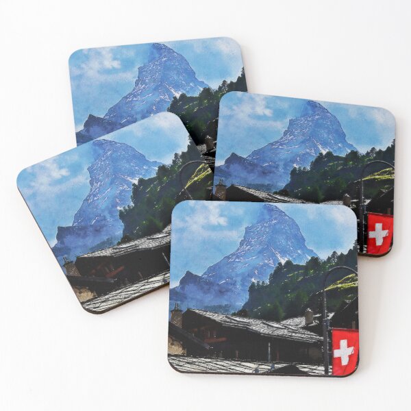 Item preview, Matterhorn Mountain Switzerland Zermatt, European Swiss Alps Mountains, Winter Matterhorn Landscape Oil Paint, Switzerland Highest Peak designed and sold by Paintcorner.