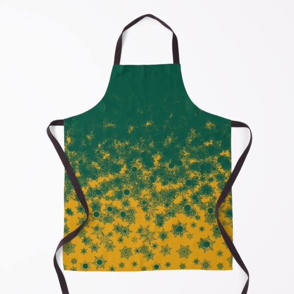 Item preview, Blizzard - Green snowflakes on a yellow background designed and sold by illustratious.
