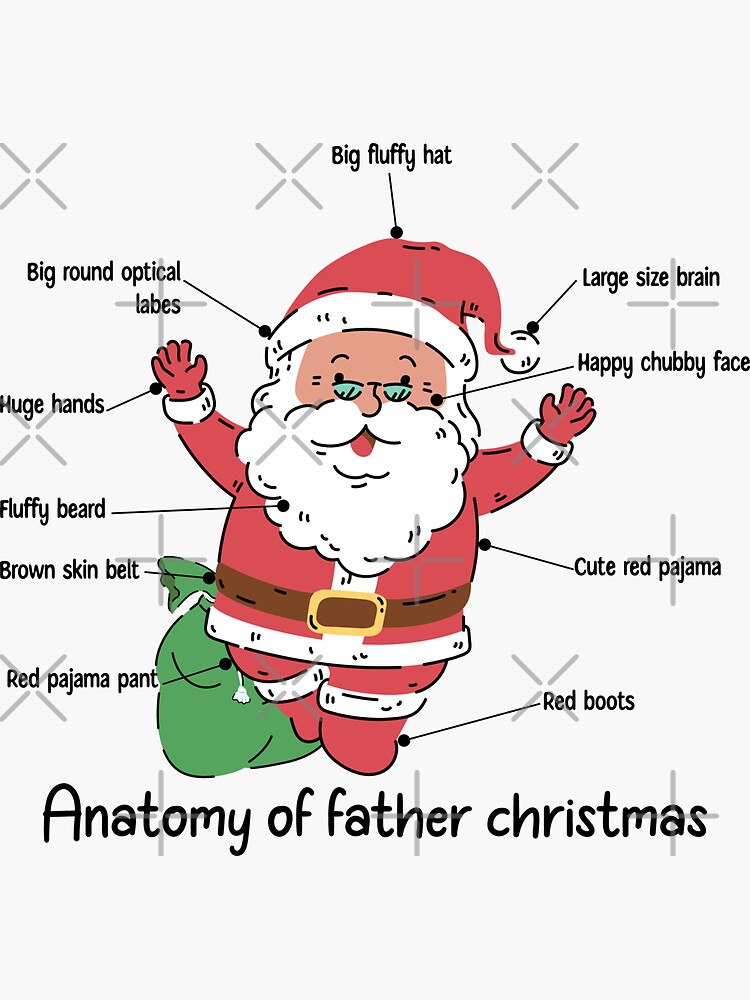 Anatomy Of Father Christmas Sticker For Sale By YOUZARS arts Redbubble history-of-father-christmas-atelier-yuwa-ciao-jp
