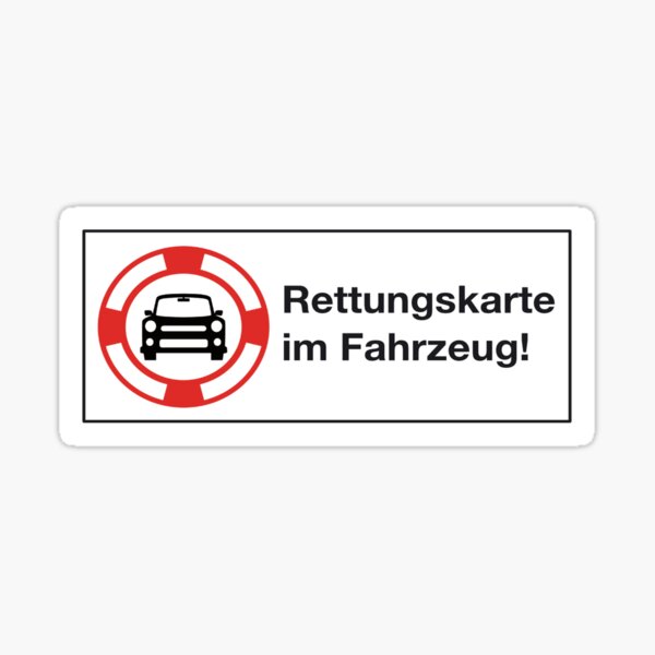 rettungskarte aufkleber - Aufkleber Rettungskarte im Fahrzeug Sticker for  Sale by Dylan _43x