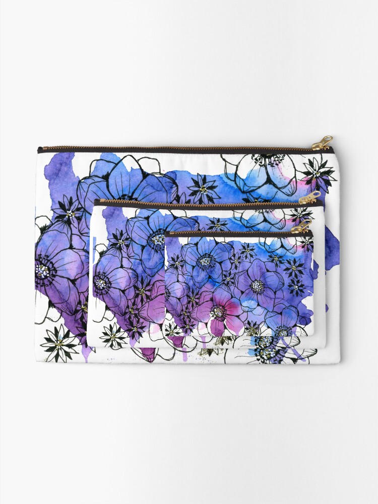 Alternate view of Aloha Flowers, by thealohastudios Zipper Pouch