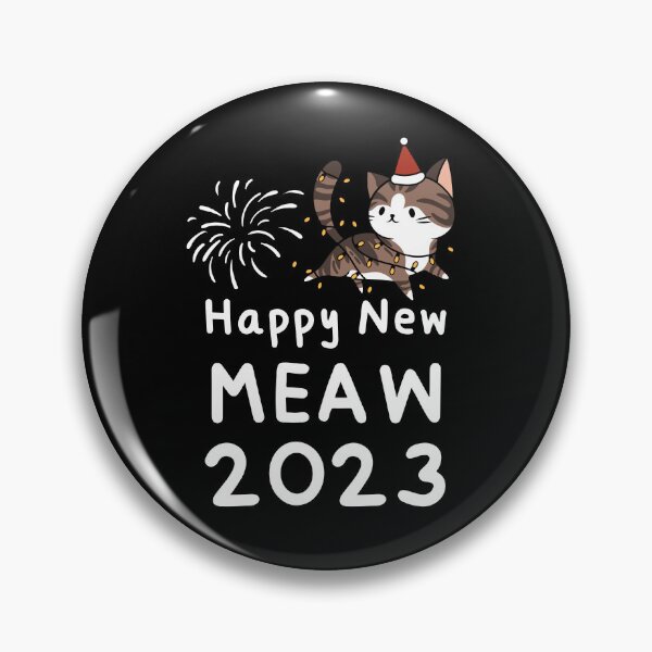 Item preview, HNY 2023,Happy New Year 2023 :Happy New Meaw : Funny Cat. White designed and sold by MokonoKokoro.
