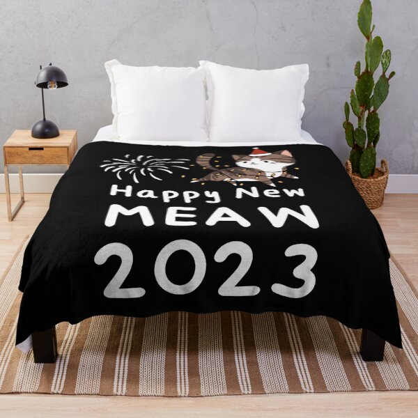 Item preview, HNY 2023,Happy New Year 2023 :Happy New Meaw : Funny Cat. White designed and sold by MokonoKokoro.
