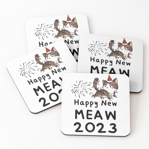Item preview, HNY 2023,Happy New Year 2023 :Happy New Meaw : Funny Cat. designed and sold by MokonoKokoro.