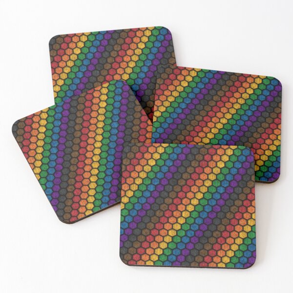 Item preview, Seamless Hexagon Pattern in Inclusive Rainbow Pride Flag Colors designed and sold by LiveLoudGraphic.