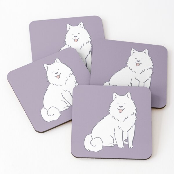 Item preview, Samoyed dog sitting cartoon drawing  designed and sold by Yarafantasyart.