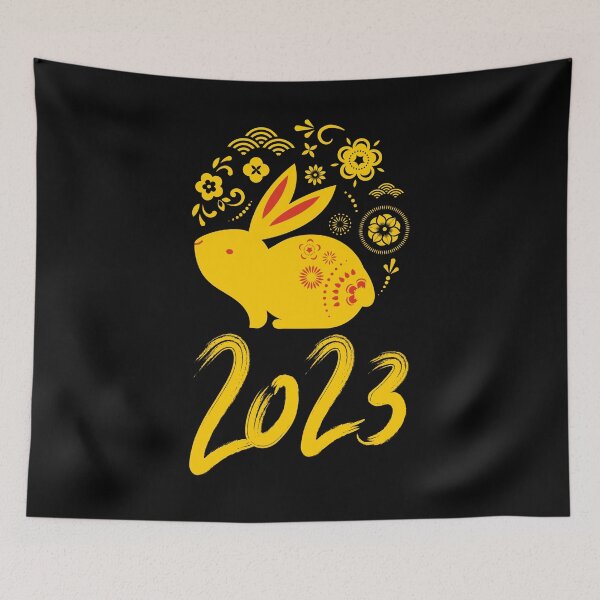 Item preview, HNY 2023,Happy New Year 2023 : Gold Rabbit. designed and sold by MokonoKokoro.